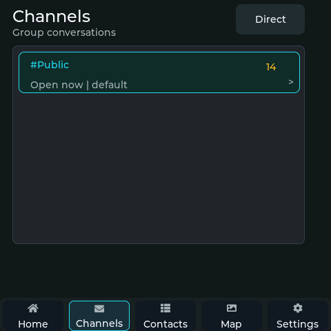 DeskOS Channels screen