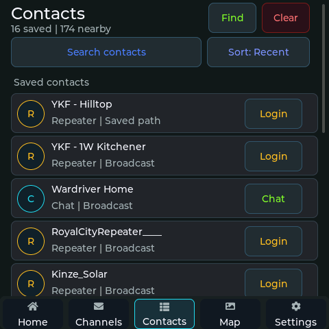 DeskOS Contacts screen
