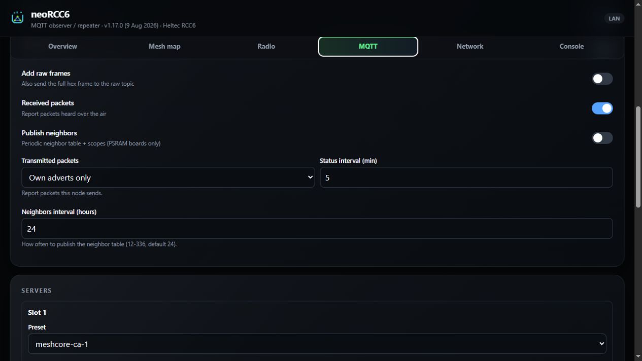 Observer MQTT metrics