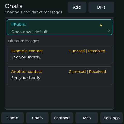 DeskOS Chats with example conversations