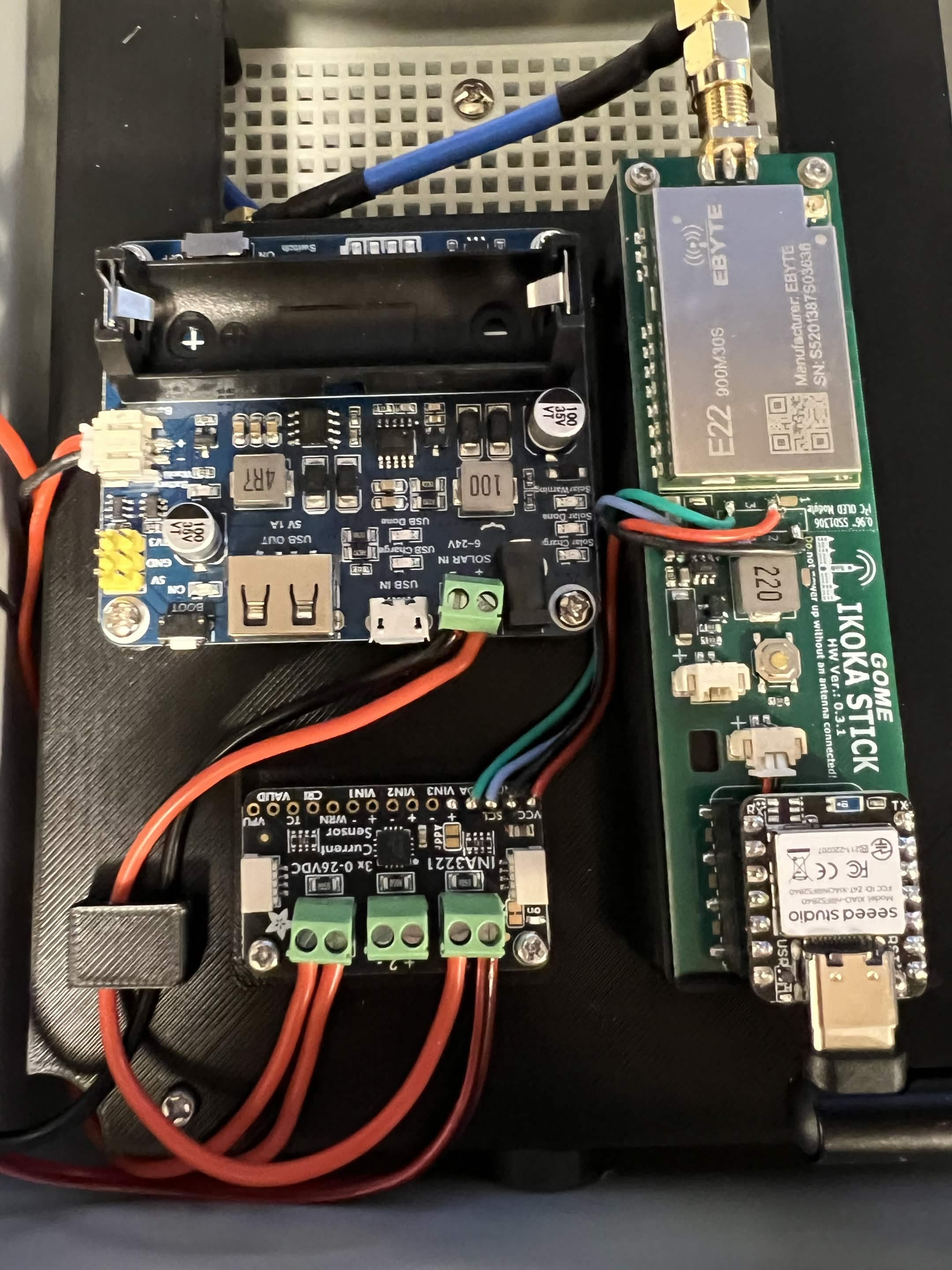 Completed interior with optional INA3221 telemetry