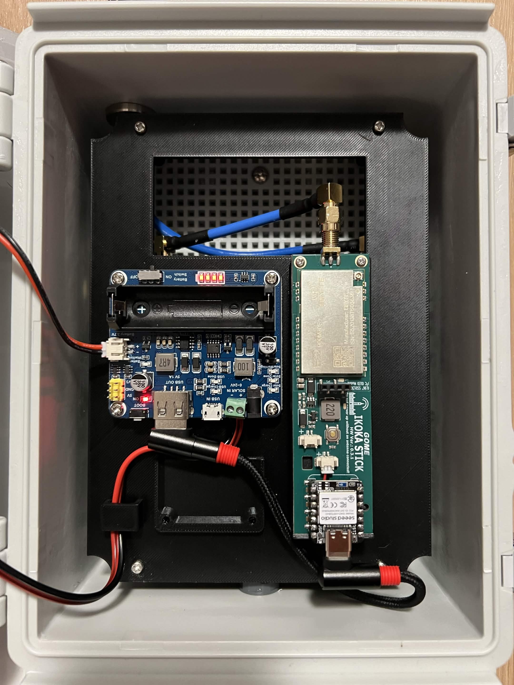 Completed interior without optional INA3221 telemetry