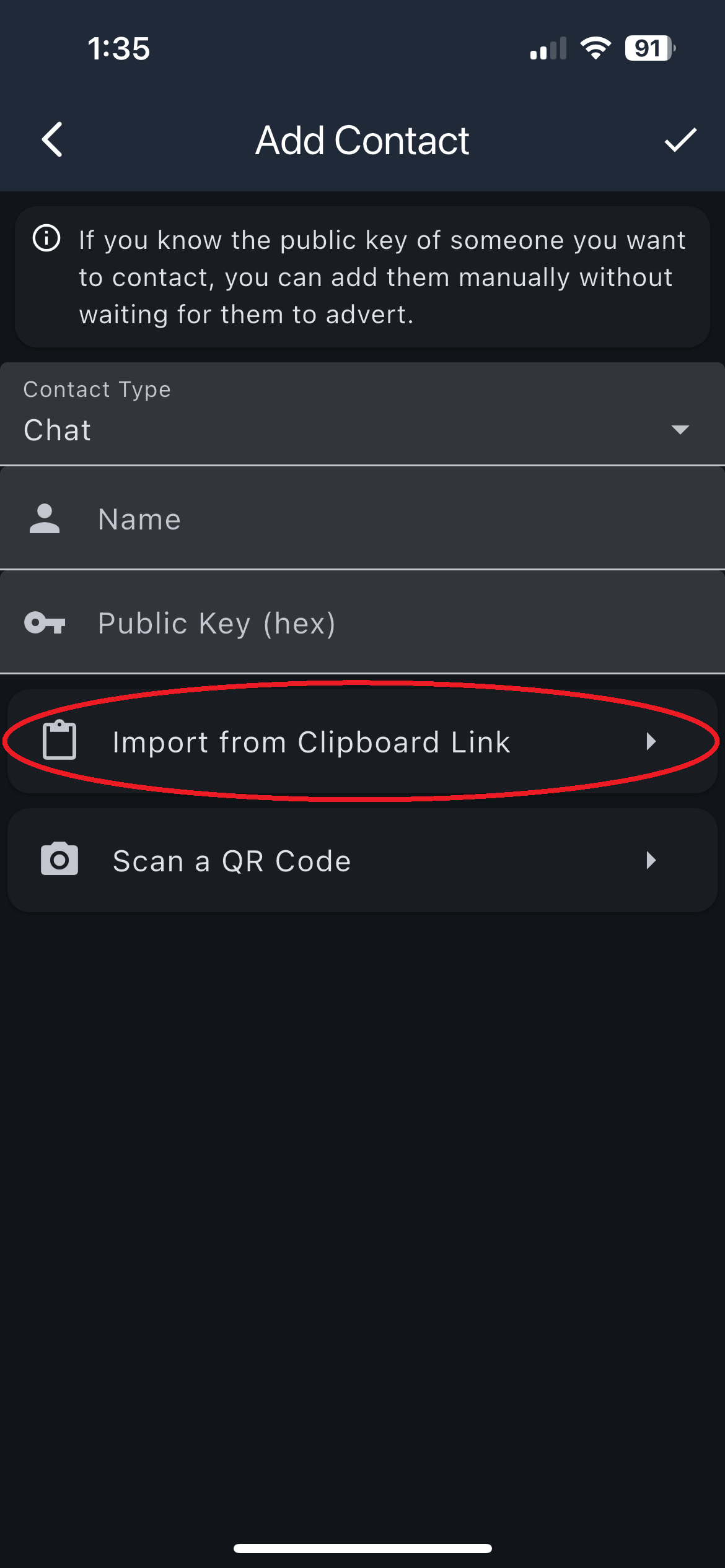 Import from Clipboard Link action