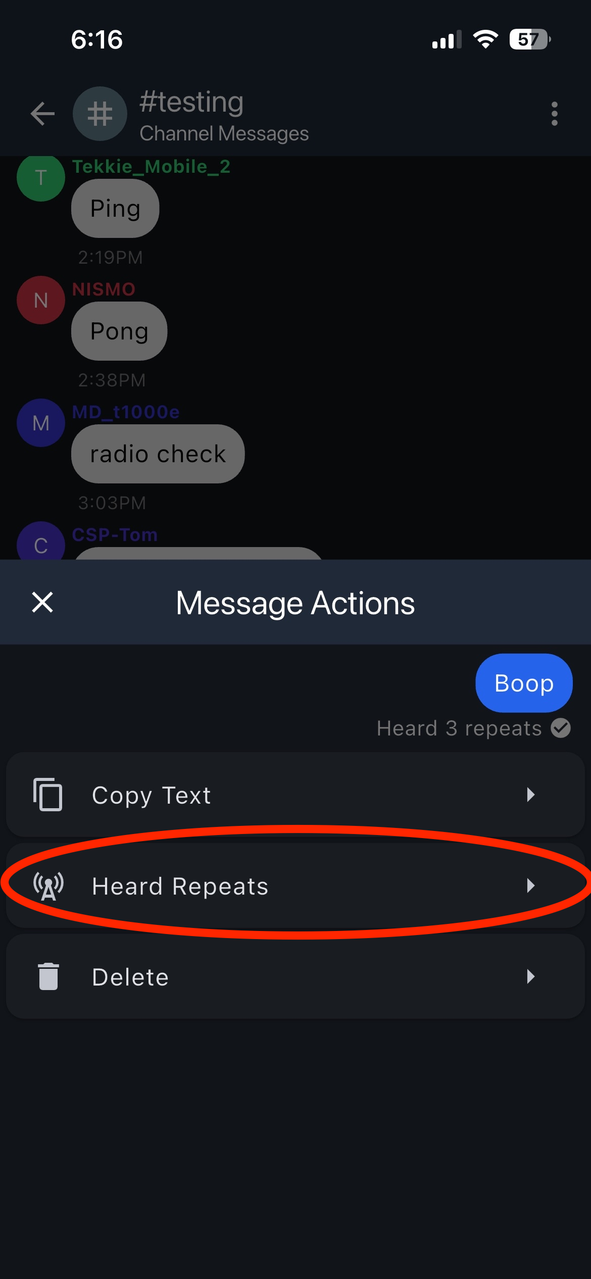 Heard Repeats action