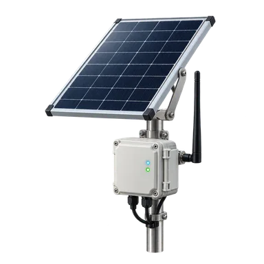 Solar-powered radio concept illustration, not a monitored device